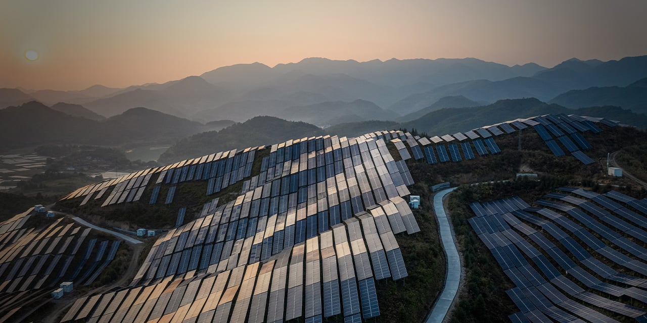 Hill covered in solar panels
