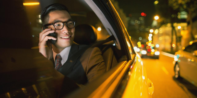 Business man in a car