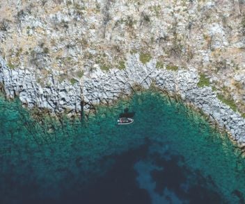 A boat on the sea