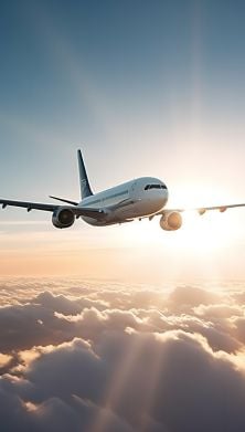 Image of an airplane in the sky