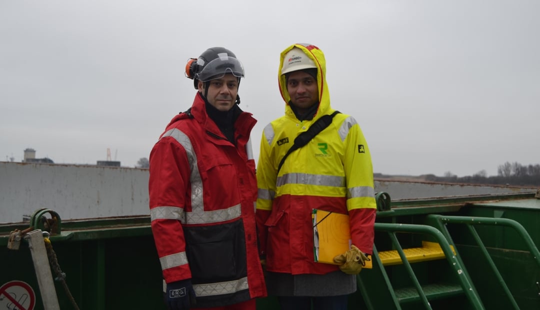 Anastasios Leonburg, left, with Kiran Pillai, right, ARC Operations Manager onsite.