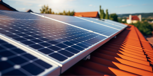 Image of a solar panel on the roof of a house 