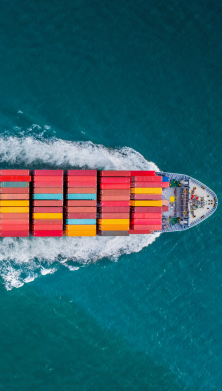 Ariel view of a cargo vessel 