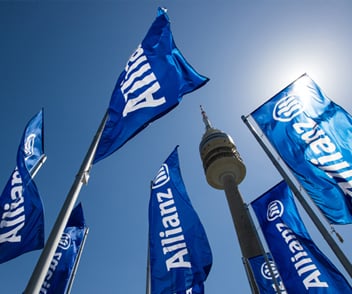 Photo of Allianz branded flags