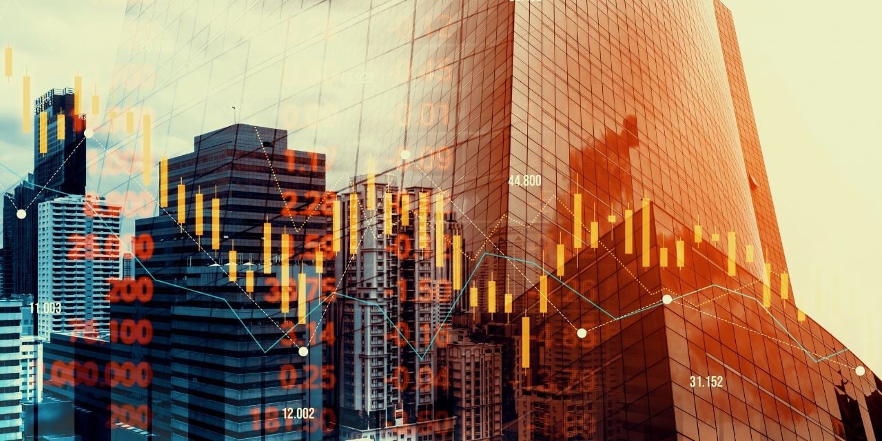 Photo von den Geschäftsgebäuden