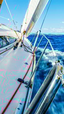 Photo of a sailing boat at the sea 