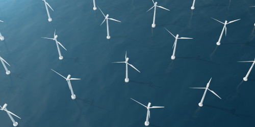 Photo of several wind turbines