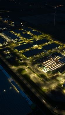 Data center at night